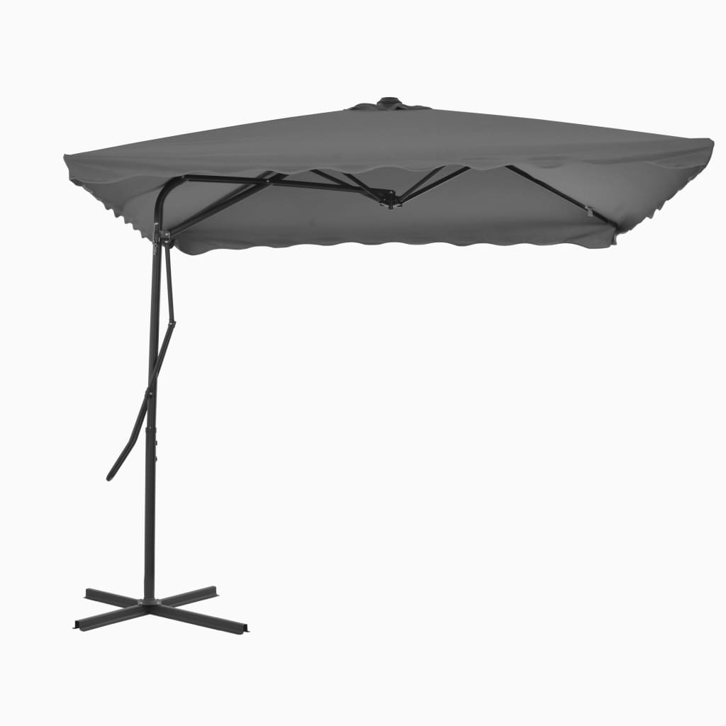Vidaxl parasol with steel pole 250x250 cm anthracite