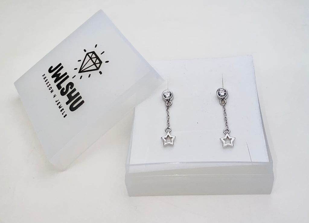 Oorhangers Hart 3D aan Ketting Zilver JE008S